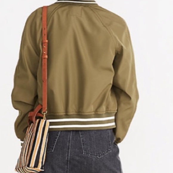 Madewell Varsity Bomber Jacket in Olive - Picture 3 of 8